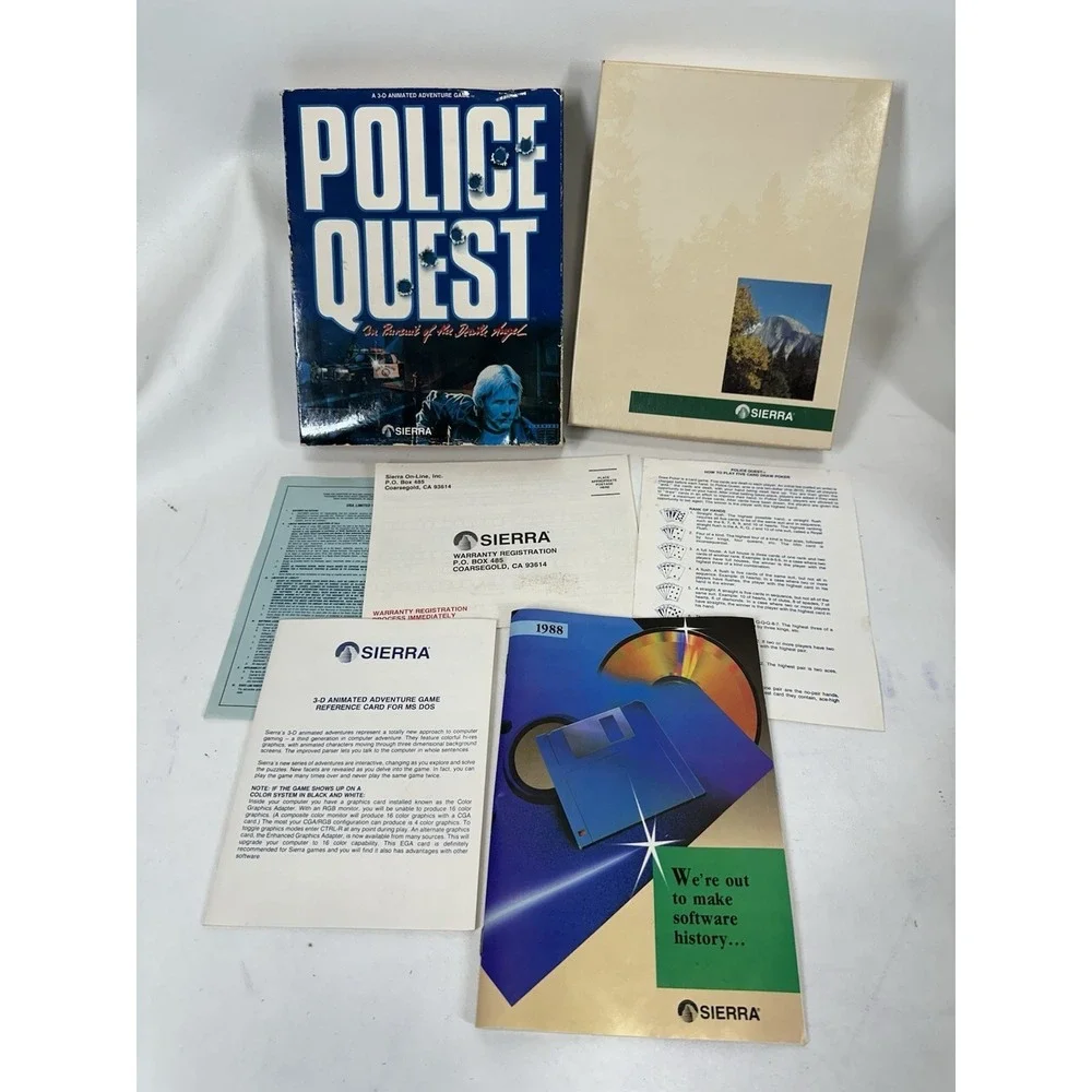 Police Quest Pursuit of Death Angel‎ (PC, US) Adventure Sierra Big Box NO DISCS
